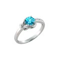 thumbnail image 2 of 0.50 CT Aquamarine Ring 14K White Gold Knot 4 prongs Round, 2 of 7