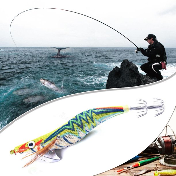Pesca Señuelos de pesca de camarones de madera luminosa de 14cm y 20g, cebo Wobbler Artificial (10) Ehuebsd Para Estrenar