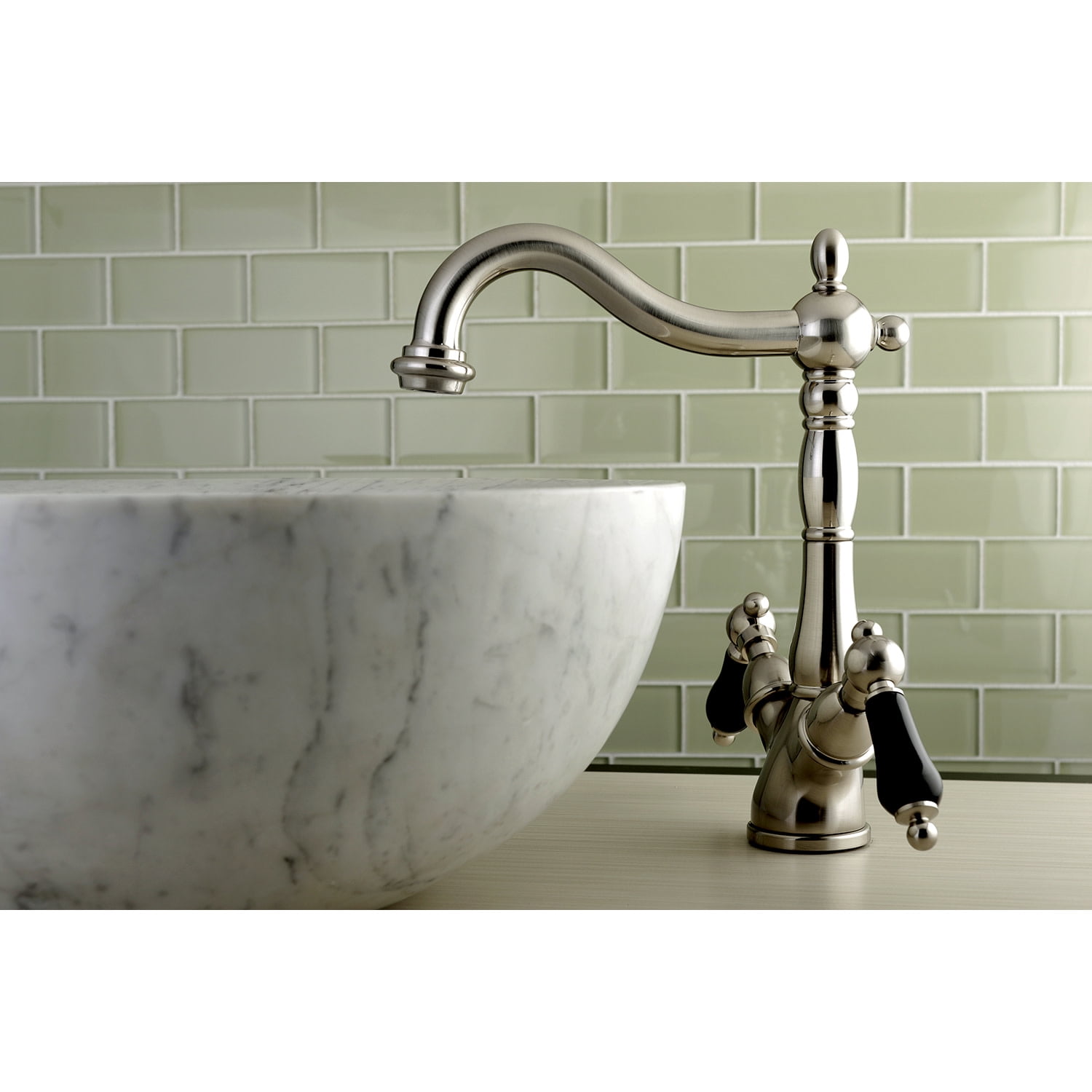 Kingston Brass KS1498PKL Duchess Vessel Standard Mount Bathroom Faucet, Brushed Nickel