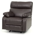 thumbnail image 3 of Manny Dark Brown Faux Leather Upholstery Reclining Chair, 3 of 5