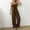 Brown, variant on Women's Solid Strapless Halter Neck Wide Leg Jumpsuit, Fashionable Casual Slim Fit Design Blue M