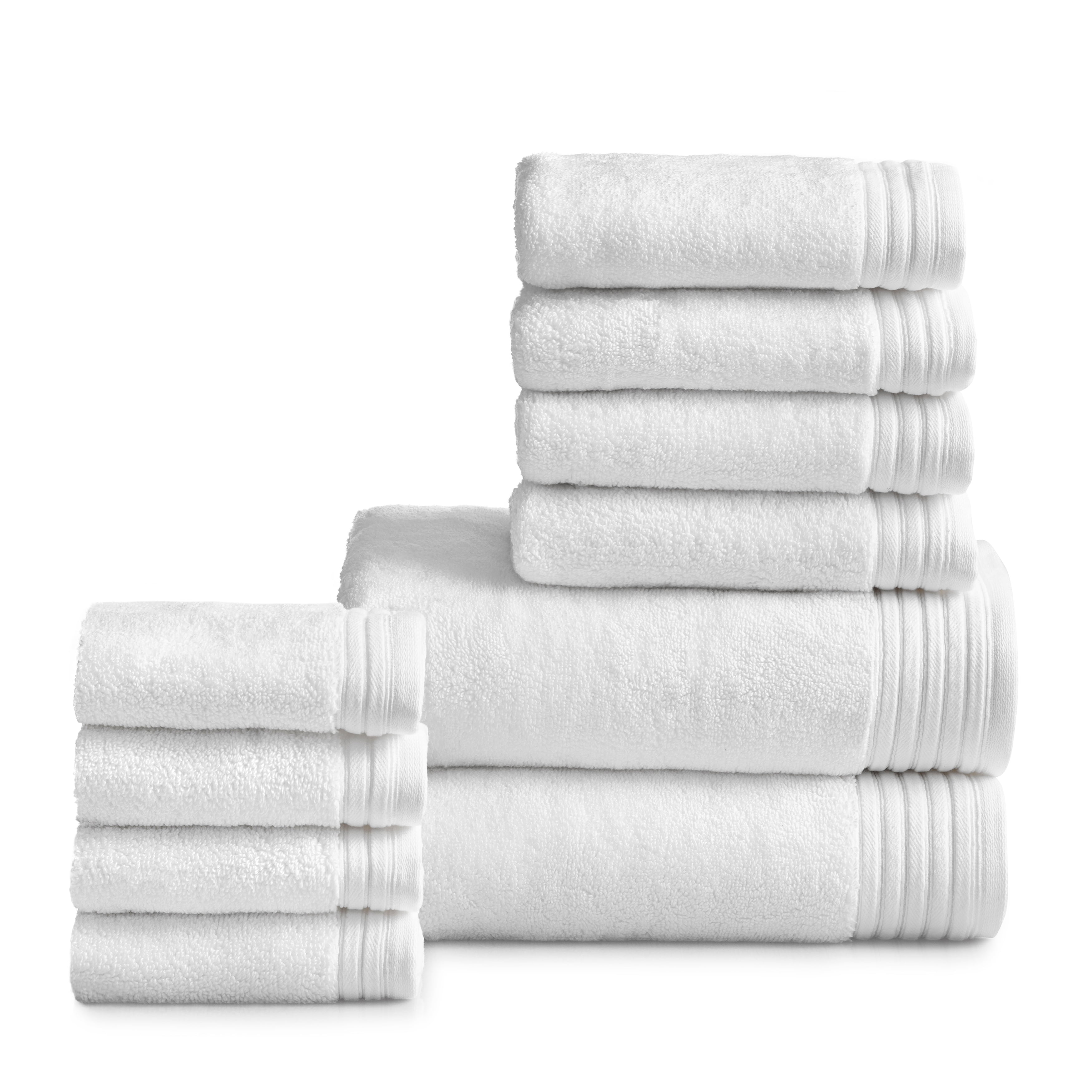 White 100% Egyptian Cotton 500gsm 9 Piece Towel Set