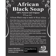 Herboganic Raw African Black Soap 6 Oz, (Pack of 12)