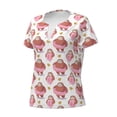 thumbnail image 3 of Wukai Sloth with Donuts1 Casual V-Neck Graphic Tees for Women: Lightweight and Breathable Summer Tops with Stylish Design-XX-Large, 3 of 8