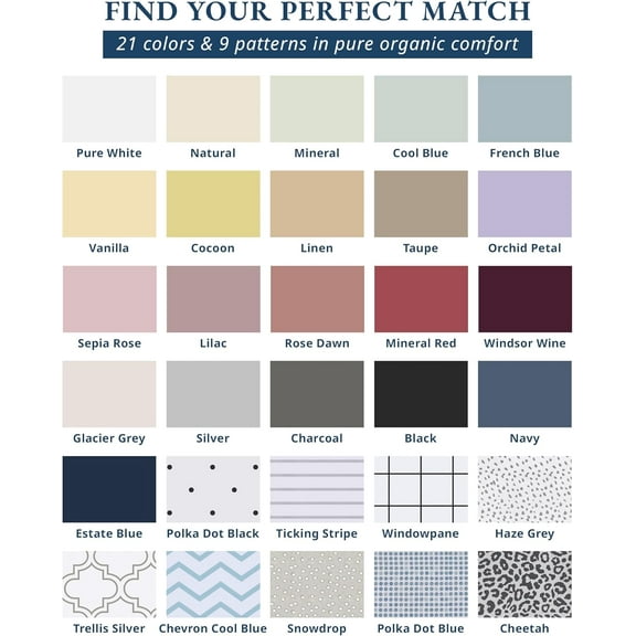 King Size Sheet Set, 100% Organic Cotton, Soft Percale Weave, All Season Bedding, French Blue