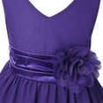 thumbnail image 4 of Yartina Kids Flower Girls Dress Formal Pageant Sleeveless Gowns A Line V Neck Bridesmaid Wedding Purple 12, 4 of 7