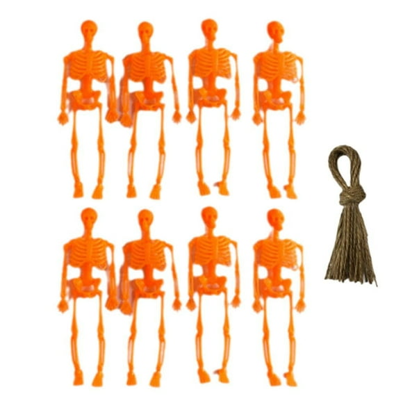 SHYKNYU 8 Pcs Halloween Mini Skeleton Figurine Decoration,5.5”Small Plastic Skeleton Decor Figure,Halloween For Cra Posable Skeleton B7L2