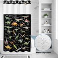 thumbnail image 2 of No Hook Shower Curtain, Black Dinosaur Shower Curtains for Bathroom with See Through Top Window, Vintage Letters Farm Animals Waterproof & Washable Bath Curtain Narrow 54"x78", 2 of 9