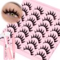 thumbnail image 1 of Kit de pestañas manga Losha, 14 pares, efecto espigado 8D, suaves, 1 of 7