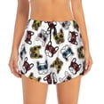 thumbnail image 3 of Uemuo Bulldog Sunglasses Face Pattern Women's Athletic Shorts High Waisted Running Shorts with Liner Pockets Gym Elastic Workout Shorts-Small, 3 of 9
