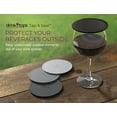 thumbnail image 2 of Drink Tops MOD Tap and Seal Outdoor Drink Covers - Gently Suction to Glasses - Keep Bugs Out  - 4 Pack, Black and Grey, 2 of 7