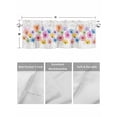 thumbnail image 2 of Kitchen Valances for Window, Watercolor Country Flowers Light Filtering Rod Pocket Valance Curtain, Pink Blue Floral on White Short Curtains Window Topper for Bedroom Bathroom Living Room 60x18in, 2 of 9