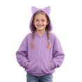 thumbnail image 2 of RFQWOVSR Girls Cat Ear Zip Up Hoodie Jacket Oversized Casual Long Sleeve Fall Top 9-10 Years, 2 of 6