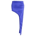 thumbnail image 4 of Wxolcjlv Women's Solid Ruched Asymmetrical Maxi Skirt High Waist Bodycon Chic Going‑Out Skirts, 4 of 4