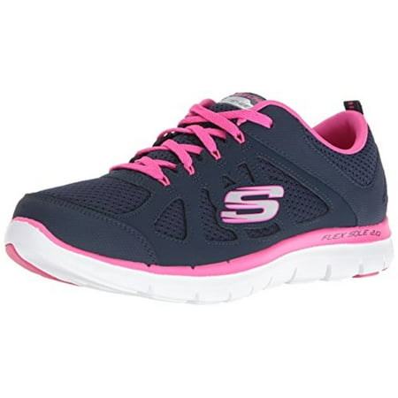 12761 Navy Hot Pink Skechers Shoe Women Memory Foam Sport Train Comfort Flex New