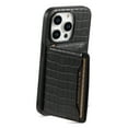 thumbnail image 6 of Allytechgroup iPhone 13 Case Wallet, Premium PU Leather Crocodile Pattern Cards Holder Stand Feature Shockproof Bumper Slim Fit Phone Case Cover for Apple iPhone 13, Black, 6 of 6