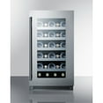thumbnail image 3 of 18" wide built-in wine cellar with seamless stainless steel trimmed glass door, 3 of 5