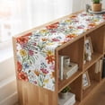 thumbnail image 6 of Vintage Flowers 70 Inch Table Runner, Rustic Floral Country Botanical Leaves Farmhouse Dresser Scarf Cotton & Linen Tablerunner for Dining/Kitchen Island/Holiday Party Décor 13" x 70", 6 of 9