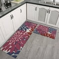 thumbnail image 2 of Red and Blue Floral Pattern Kitchen Rugs Sets Of 2,Anti Fatigue Kitchen Mat Rugs Non Slip Washable,Decorative Kitchen Floor Mats for Kitchen,Sink,Laundry,17"x30"+17"x47", 2 of 7