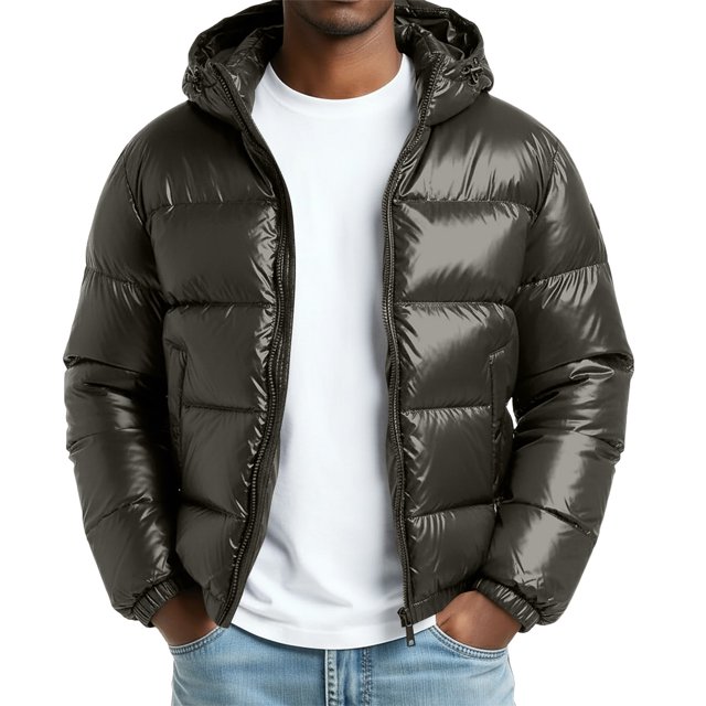Ceisia Men's Stand Collar Warm Casual Jacket with Zipper Pockets Long Sleeve Gift Parka