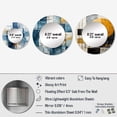 thumbnail image 4 of Designart "Cubism Shapes In Cerulean" Abstract Shapes Round Mirror Set Of 3 - Modern Blue Round Bedroom Mirror Wall Decor Set, 4 of 5