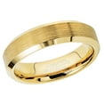 thumbnail image 2 of 6MM Yellow Gold Plated Tungsten Wedding Band - Brushed Tungsten Carbide Ring - Anniversary Band JATN747Ns12.5, 2 of 5