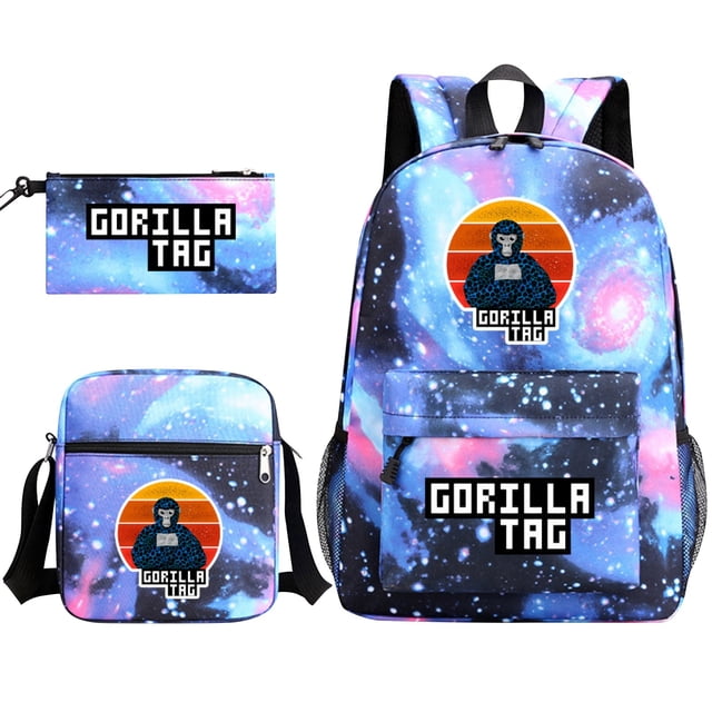 Conjunto de tres piezas de mochilas escolares para estudiantes masculinos y femeninos, estuche para lápices del Campus, bolsas de lona, mochila de gran capacidad