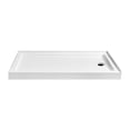 thumbnail image 5 of Kingston Brass VTSB60324R Aruba 60" x 32" Acrylic Double Threshold Shower Base with Right Drain, Glossy White, 5 of 6