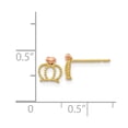 thumbnail image 2 of 14k Yellow and Rose Gold Mini Crown Post Earrings - .3 Grams - Measures 6x6mm Wide, 2 of 2
