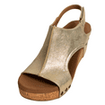 thumbnail image 2 of Corkys Women's Carley Wedge Sandal - Antique Gold 9, 2 of 2