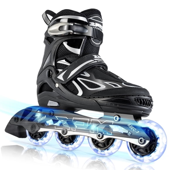 Patines en línea 2PM SPORTS Vinal para niñas, ajustables, parpadeantes