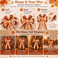 thumbnail image 3 of Halloween Pumpkin Wreath Bow, Faux Ribbon Ornament, Thanksgiving Fall Door Decor, Large Velvet Bow for Wreath & Tree, Rustic Harvest Decoration Accent​, B, 3 of 7