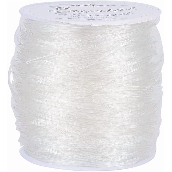 Elastic Thread 109.36 Yards (100m) 0.8mm Transparent Plastic Beading Cord Jewelry Making Clear