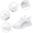 thumbnail image 5 of Quealent Toddler Glitter Tennis Shoes Slip On Boys Girls Sneakers Casual Running Shoes Woven Breathable with Soft Soled Sports Hook-Loop Outdoor Shoes White for Size 11.5, 5 of 6
