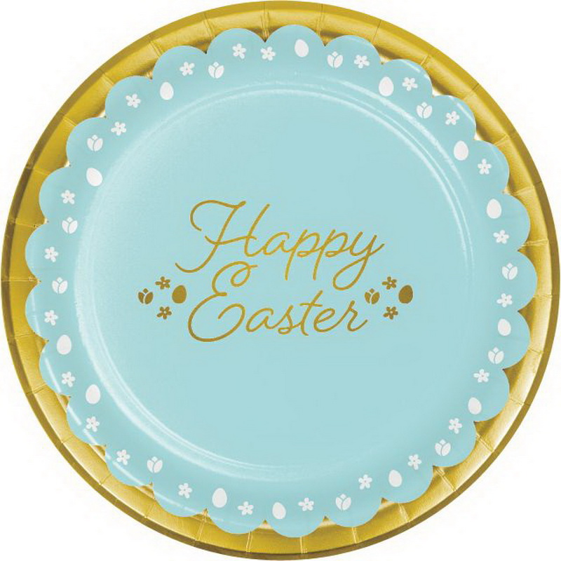 Creative Converting 335298 Golden Easter Dinner Plate, Foil, CASE of 96
