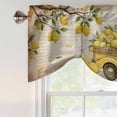 thumbnail image 4 of Tie Up Valance Curtain for Kitchen,Farm Yellow Truck Lemon on Vintage Rod Pocket Short Curtains Adjustable Tie-Up Shade Valances,Summer Flower Leaves Window Treatment for Bathroom Living Room Bedroom, 4 of 9