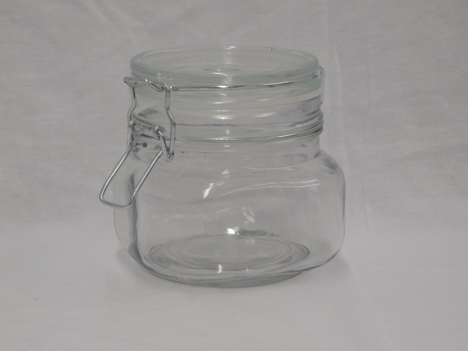 Mainstays Kitchen Storage 17 OZ Clear Glass Lock Lid Jar