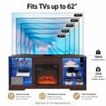 thumbnail image 5 of SESSLIFE Fireplace TV Stand, 58" LED Light Entertainment Center with Adjustable Flame Fireplace, Power Outlets & Shelves, Remote & App Control, TV Stand with Fireplace for Living Room, Espresso, 5 of 9