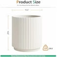 thumbnail image 2 of Round Concrete Planter Outdoor Indoor, Large Cement Plant Pots for Flowers (Vertical White, 16 inch), 2 of 8
