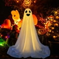 thumbnail image 6 of Qocolcyl Halloween Decorations Ghosts for The Front Porch Courtyard Cute Decor Outdoor for Home Outside Yard Lawn Garden Party Supplies (White), 6 of 9