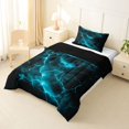 thumbnail image 2 of Homewish Glowing Lightning Twin Comforter Sets,Contemporary Aesthetic Bedding Set,Black Reversible,2pcs,1 Comforter and 1 Pillowcase, 2 of 7