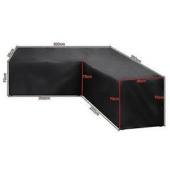 Refurbished CHEPIHG Patio Furniture V-Shaped Covers Black 300x300x98cm