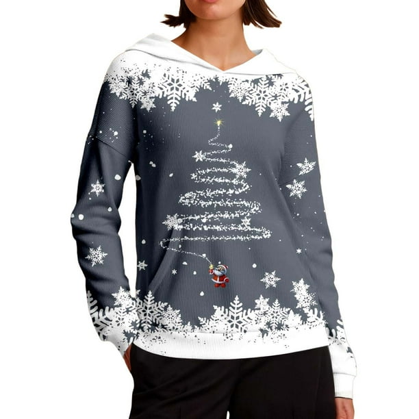 WILLBEST Sudadera Deportiva Para Mujer. Sudadera Con Capucha de Estilo Acogedor, Manga Larga, Estilo Informal, Ideal Para Estar En Casa O Relajarse. Diseño Estampado Para La Temporada de Vacaciones.
