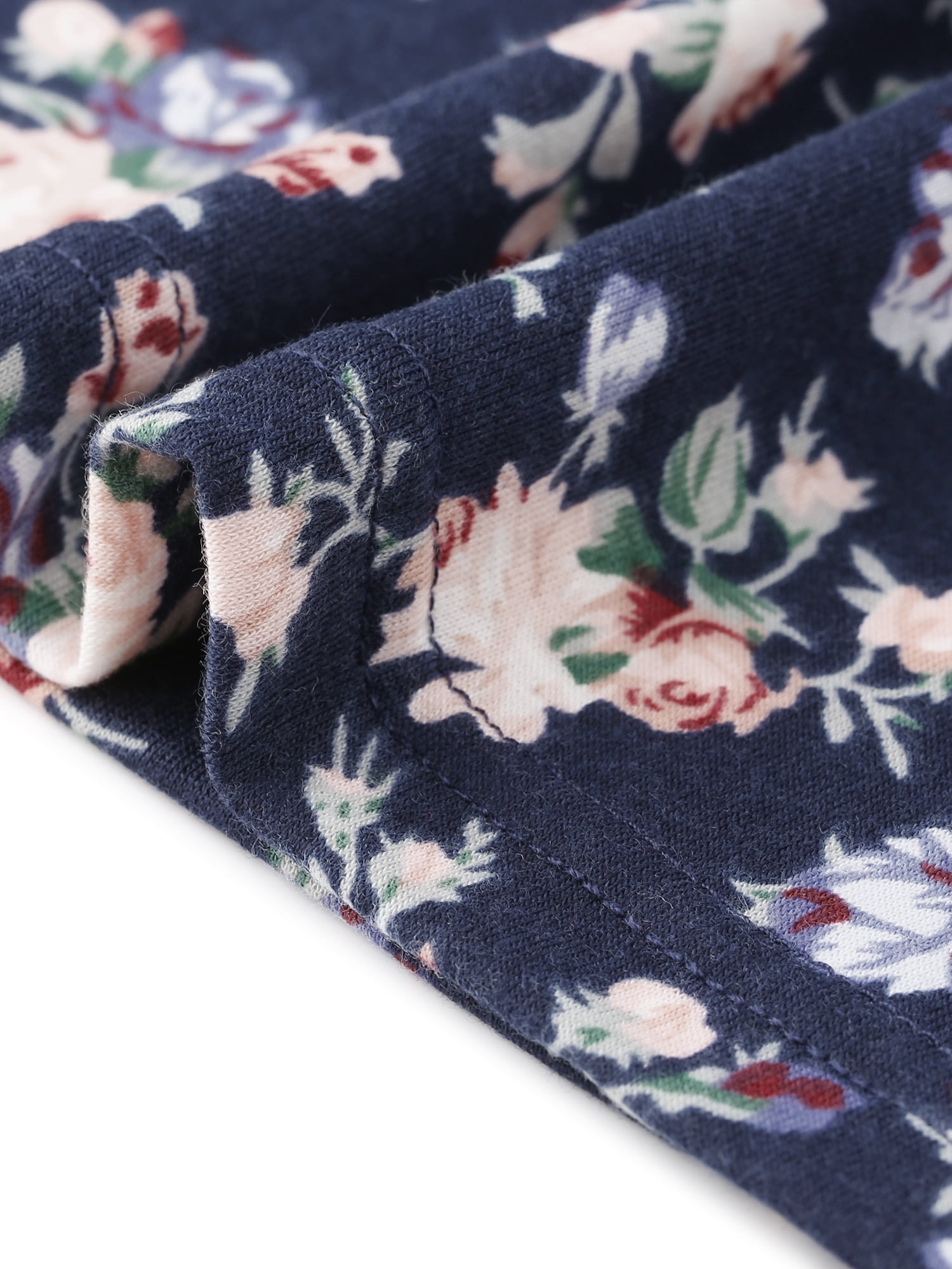 DARING DIVA Women's Plus Summer Casual Floral Top Blouse Round Neck Tee 3X Navy Blue