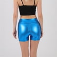 thumbnail image 5 of Women's High Waisted Metallic Biker Shorts Stretch Shiny Party Club Pants, 5 of 6
