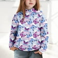 thumbnail image 4 of Cute Hoodies for Girls Long Sleeve Butterfly Graphic Hooded Sweatshirt with Pockets Kids Girl Pullover Tops, 4 of 5
