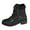 Black, variant on Women's Low Heel Mid Calf Boots Lace Up Knit Ankle Cuff Low Heel Combat Booties Wide Width Motocycle Boots Brown 8.5