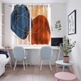 thumbnail image 5 of Boho Geometric Kitchen Curtains 72 Inch Length, Farmhouse Abstract Retro Stripes Motifs Grommet Top Bedroom Living Room Curtains, Light Filtering Cafe Curtain Drapes 2 Panels Set 104''x72'', 5 of 9