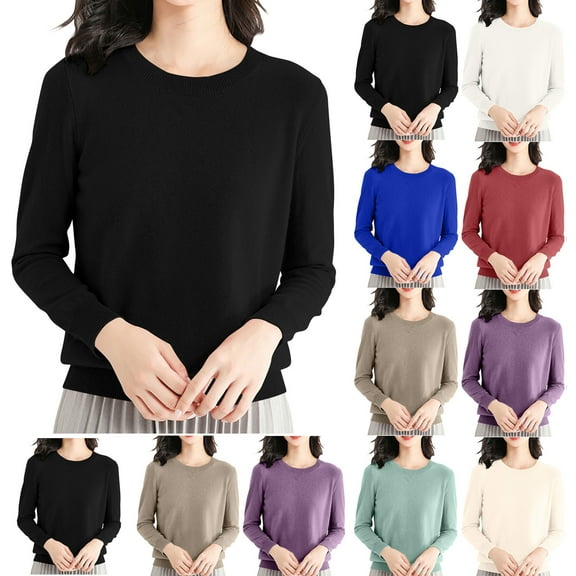 HAPIMO Base Layer Shirt Tops Crewneck Long Sleeve Travel Hiking Tee T Shirt Pullover Sweater for Women Beige L