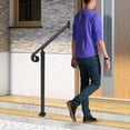 thumbnail image 4 of 2 Step Modern Stylish Appearance Freestanding Stair Railing Installation Kit Black 31.5*38.2 for Staircases, 4 of 18